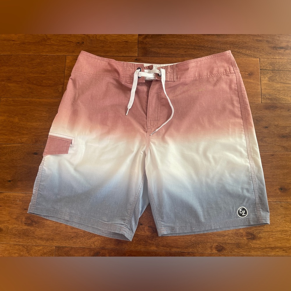 Ezekiel Red and White Gradient Board Shorts
